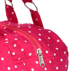 Heart Home Dot Printed Multiuses Hand Bag: Tote Bag: Travel Toiletry Bag for Women/Girls (Pink)-50HH01143