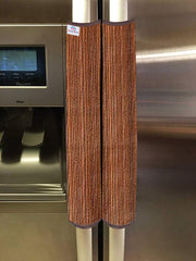 Heart Home PVC Fridge/Refrigerator Handle Cover,Set of 2,Lining,Brown, Standard (HS_37_HEARTH020149)