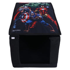 Heart Home Marvel Avengers Shirt Stacker|Foldable Shirt Stacker for Cloth|Non-Woven Wardrobe Organizer for Home With Lid|Pack of 2 (Black)