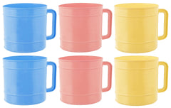 Kuber Industries Plastic Bathroom Mug, 1 Ltr., Pack of 6 (Blue & Cream & Pink)