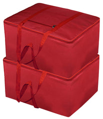 Heart Home Moisture Proof Wardrobe Organizer Storage Bag For Clothes With Zipper Closure and Handle- Pack of 2 (Red)-HS43HEARTH26643