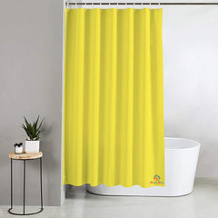 Heart Home 2 Pieces Solid 100% PEVA Shower Curtain,Bathroom Curtain, 70 inch x 80 inch, Yellow & Orange-HEARTXY11555, Standard