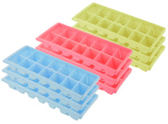 Heart Home BPA Free Easy Release Ice Cube Tray/Bin/Box Set with 14 Section- Pack of 9 (Green & Pink & Blue)-HS43HEARTH25804
