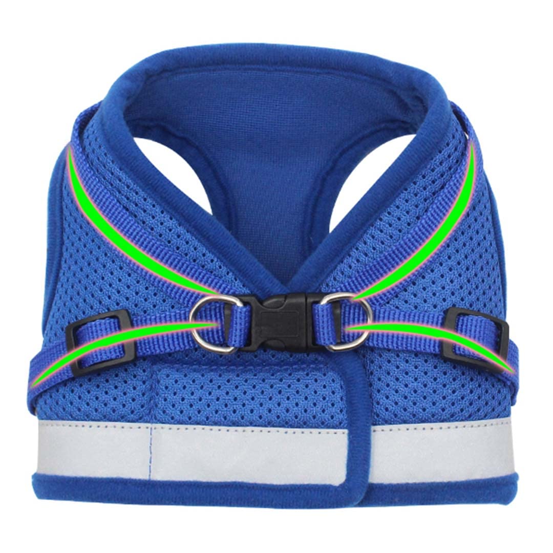 Kuber Industries Dog Chest Harness with Nylon Leash I No Pull, Soft Padded and Breathable Dog Vest I Adjustable, Reflective I Easy Control Dog Chest Belt I (Small, Blue)