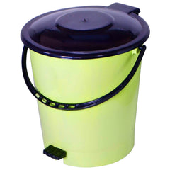 Kuber Industries Plastic Pedal Dustbin/Wastebin With Handle, 10 Liter- Pack of 2 (Green & Black)-47KM0983