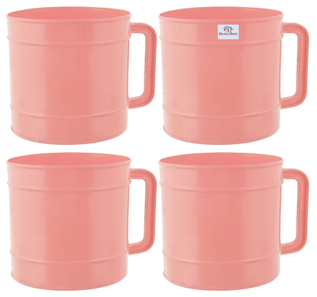 Heart Home Plastic Bathroom Mug, 1 Ltr., Pack of 4 (Pink)