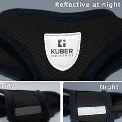 Kuber Industries Small Dog/Cat Chest Harness with Nylon Leash I No Pull, Soft Padded and Breathable Pet Vest I Adjustable, Reflective I Easy Control Pet Chest Belt I (XX-Small,Black)