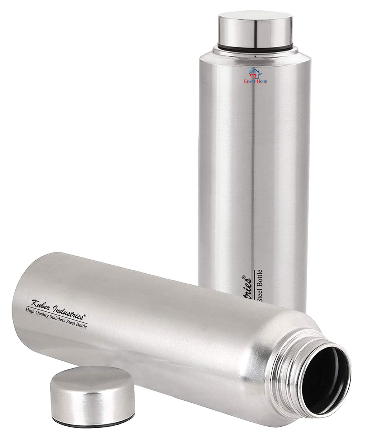 Heart Home Stainless Steel 2 Pieces Fridge Water Bottle/Refrigerator Bottle/Thunder, 700 ML (Silver), Standard