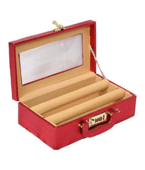 Kuber Industries Exclusive Wooden 1 Piece Two Rod Bangle Storage Box with Lock System (Maroon) -CTLTC38890