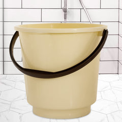 Heart Home Bucket|Plastic Bucket for Bathroom|Bucket for Bathing|Unbreakable Bucket with Handle|16 Liter (Yellow)