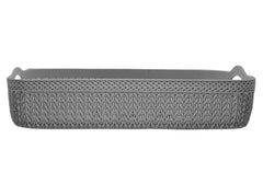 Heart Home Q-4 Multiuses Designer Unbreakable Plastic Storage Basket/Organizer/Bin For Home, Kitchen, Bathroom, Office Use Pack of 4 (Grey & Brown)-50HH01605