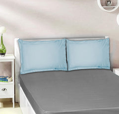 Heart Home Breathable & Soft Cotton Pillow Cover for Sofa, Couch, Bed - 29x20 Inch, Set of 4 (Blue) 52HH4046