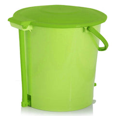 Kuber Industries 2 Pieces Ultra Plastic Garbage Waste Dustbin for Home, Office with Handle, 5 Liters (Green & Cream)-KUBMART3055