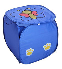 Heart Home Printed Foldable Polyster Laundry Basket, Toy Storage Basket, Cloth Storage Basket With Lid & Handles (Multicolor)-HS43HEARTH25852