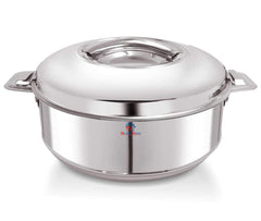 Heart Home Stainless Steel Casserole Double Wall Insulated Hot Pot Food Serving with Lid and Handle, 1800ml (Silver)