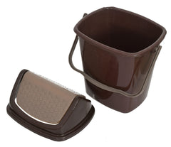Kuber Industries Plastic Dustbin, Trashbin, Wastebin For Kitchen, Bathroom, Office Use With Swing Lid With Handle, 7 Liter- Pack of 2 (Yellow & Grey)-47KM0852