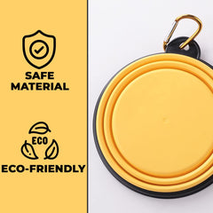 Kuber Industries Dog Food Bowl|Portable & Collapsible Cat & Dog Bowl|Reusable,Durable,Travel-Friendly|Easy to Store Pet Bowls|Perfect Dog Accessories for Indoor & Outdoor Use|LS198Y|Yellow