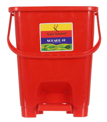 Kuber Industries Square Premium Plastic Pedal Dustbin with Lid for Home/Kitchen/Office 10 Ltr (Red & Blue)-Pack of 2