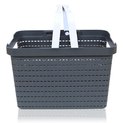 Heart Home Basket | Plastic Storage Basket for Fruits | Storage Basket for Picnic | Storage Basket for Kitchen | Stationery Storage Basket | FLORA-222 | Pack of 3 | Gray