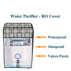 Heart Home PVC Squere Print Water Purifier RO Cover for Home & Kitchen (Blue) 54HH4145.