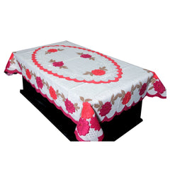 Kuber Industries Flower Design Cotton Centre Table Cover - Pink, Standard (CenterflowerCTC011)