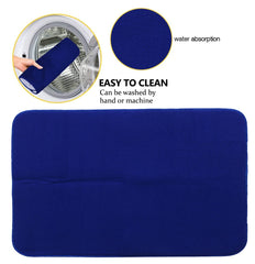 Heart Home Microfiber Reversible Dish Drying Mat with Absorbent Parity for Kitchen 19"x 15",Pack of 3 (Multicolor)