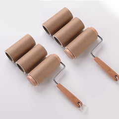 Urbane Home Lint Roller | Wooden Lint Remover for Clothes | Pet Hair Roller | Sticky Lint Remover | 2 Roller + 4 Replacement Rolls -Total 360 Sheets | Pack of 2 | Brown