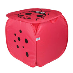 Heart Home Printed Polyster Foldable Laundry Organiser With Lid & Handles (Multicolor)-HS43HEARTH25849