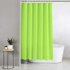 Kuber Industries 2 Pieces Solid 100% PEVA Shower Curtain,Bathroom Curtain, 70 inch x 80 inch, Green & Orange-KUBMART11561