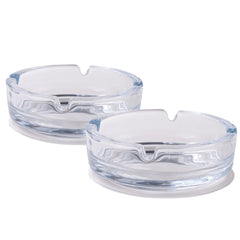 Kuber Industries Decorative Ash tray Stylish|Round Shape Pack of 2 (Transparent)