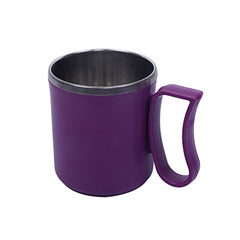 Kuber Industries 10 Pieces Stainless Steel Designer Coffee Mug 250 ML (Orange & Purple) -CTKTC21662