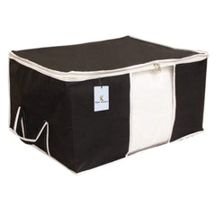 Kuber Industries 3 Piece Non Woven Underbed Storage Organiser Set, Extra Large, Black