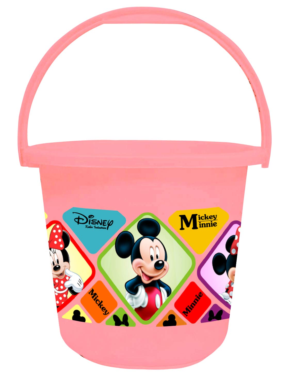 Kuber Industries Disney Mickey Minnie Print Unbreakable Virgin Plastic Strong Bathroom Bucket,16 LTR (Pink) -HS_35_KUBMARTS17817