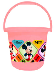 Kuber Industries Disney Mickey Minnie Print Unbreakable Virgin Plastic Strong Bathroom Bucket,16 LTR (Pink) -HS_35_KUBMARTS17817