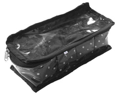 Heart Home Multiuses PVC Laminate Dot Print 4 Case Watch Organizer/Bracelet Organizer For Watches, Bracelet (Black) 52HH4123