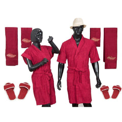Kuber Industries Cotton Marriage Bathrobe Set (Maroon, Standard Size) -8 Piece