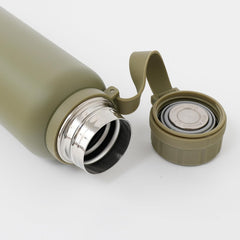 Heart Home Water Bottle | Vacuum Insulated Travel Bottle | Hot & Cold Water Bottle | Water Bottle with Handle | Thermos Flask for Gym Bottle | MYZ-230803D | 1100 ML | Olive Green