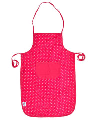 Heart Home Dot Printed Oil Stain Resistant Cooking Kitchen Apron for Men Women with 1 Front Pocket (Pink)-50HH0724