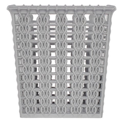 Heart Home Square Shape M 5 Multipurpose Plastic Holder/Organizer/Stand for Kitchen, Bathroom, Office Use - Pack of 3 (Grey)-46HH0447