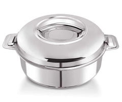 Heart Home Stainless Steel Casserole Double Wall Insulated Hot Pot Food Serving with Lid and Handle, 1800ml (Silver)