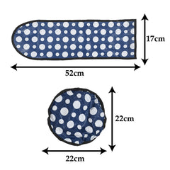 Heart Home PVC Dot Print Dust Proof Three Blade Ceiling Fan Cover (Blue) 54HH4012.