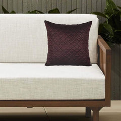 Heart Home Quilted Pillows Covers for Couch Bed Sofa, Soild Soft Cushion Case, 18x18 Inches- Pack of 4 (Maroon & Cream)-HS_38_HEARTH21780, Multicolor, Full