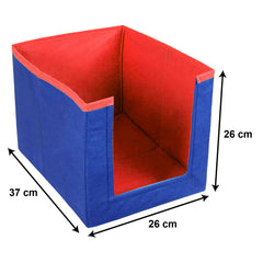 Heart Home Multiuses Non-Woven Closet Organizer With Handles (Red & Blue) -HS43HEARTH26527