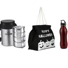 Kuber Industries Canvas Small Lunch Carry Bag (Black)-CTKTC13352