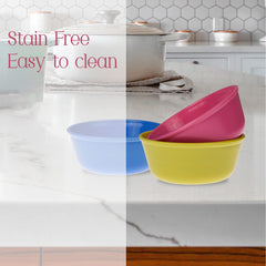 Kuber Industries Bowls|Plastic Dishwasher Safe Bowl|Serving Bowls|Bowls for Kitchen|Microwave Safe Bowls for Salad|Soup|Pasta|500 ML|Pack of 3 (Multicolor)