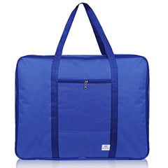Heart Home Lightweight Foldable Multipurpose Storage bag, Cloth Organiser, Travel Bag With Zippered Closure And Handle- Pack of 2 (Blue)-HS43HEARTH26638