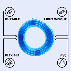 Kuber Industries Multiutility PVC Water Pipe|Multi-Utility Water Pipe for Garden, Car Cleaning & Pet Washing|Kink Proof Proof & Portable Hose Pipe for Gardening| 10 Meter|Blue |