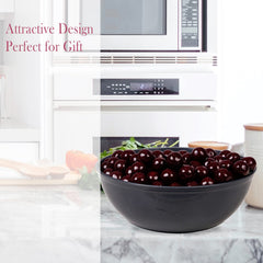 Kuber Industries Bowls|Plastic Dishwasher Safe Bowl|Serving Bowls|Bowls for Kitchen|Microwave Safe Bowls for Salad|Soup|Pasta|2000 ML|Pack of 2 (Grey)