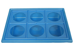 Kuber Industries Tray with Cutout Handles, Cup Display for Kitchenware, Plastic Glass Holder, One Size, 6 Slots-Pack of 2 (Blue & Pink)