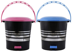 Kuber Industries 2 Pieces Plastic Dustbin Garbage Bin with Handle, 10 litres (Pink & Blue) -CTKTC043113